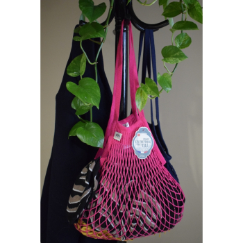 Net shopping bag with large handle